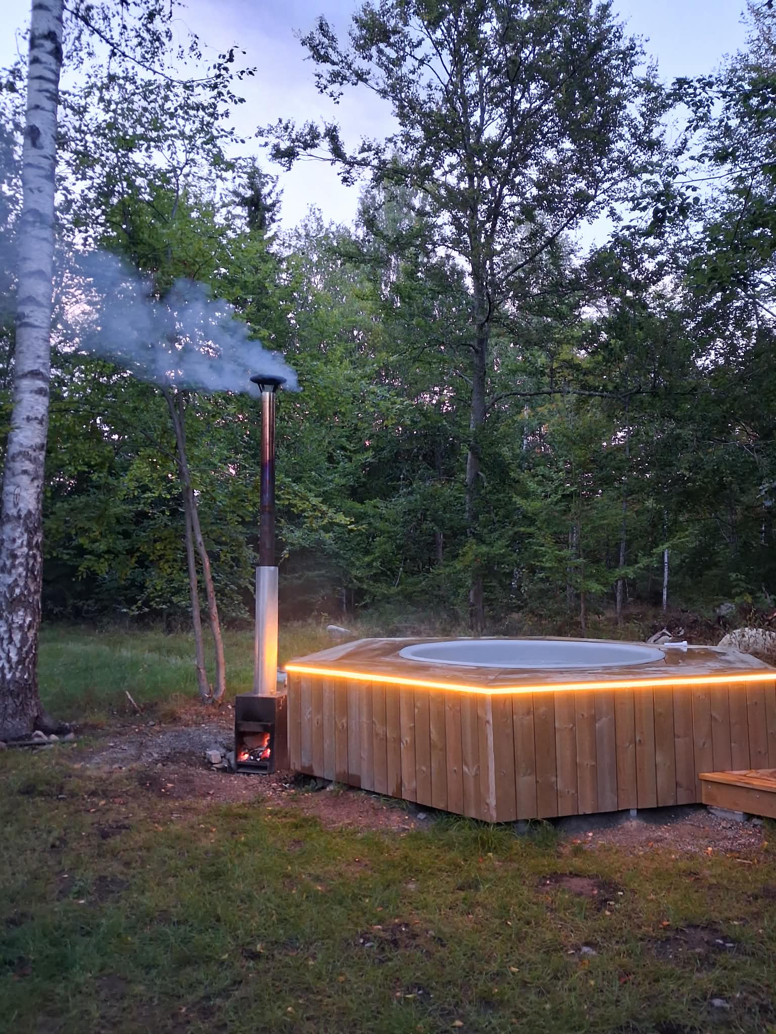Wood-fired hot tub